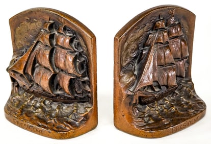 Judd Co. Pair Cast Iron Bookends [President]