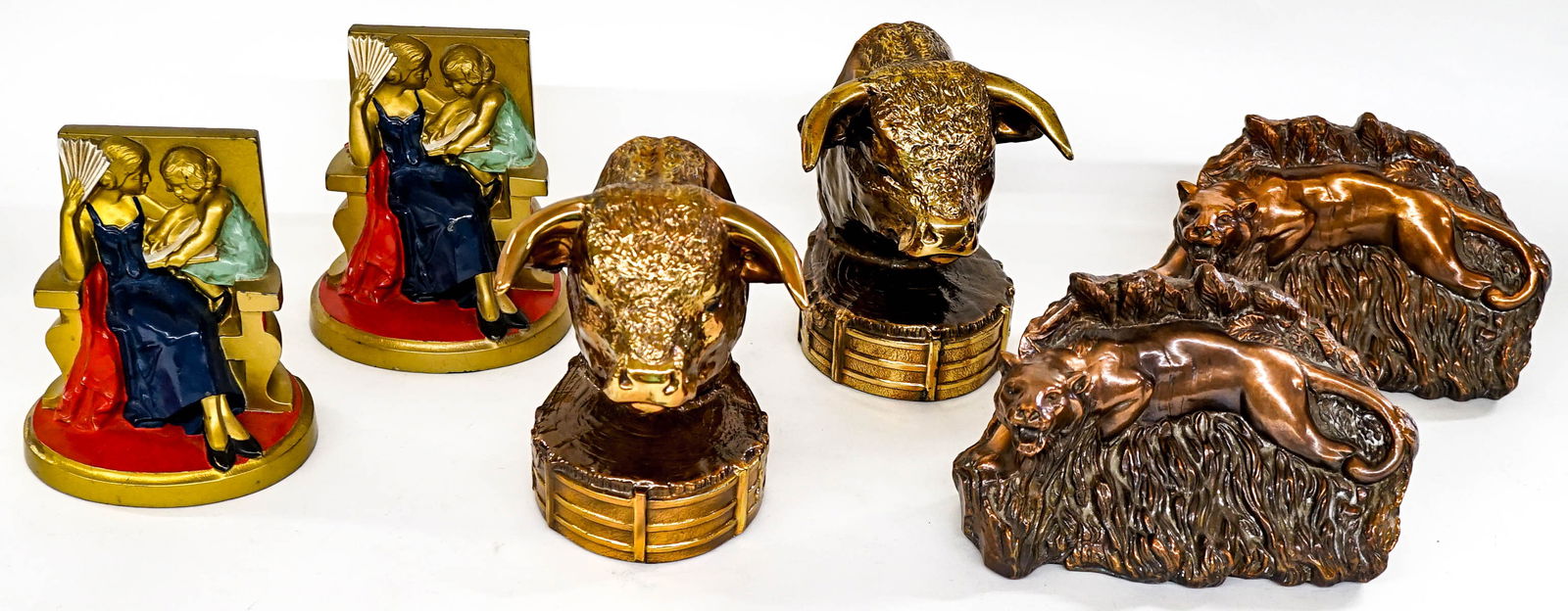 Three Pairs of Metal Bookends (1 of 5)