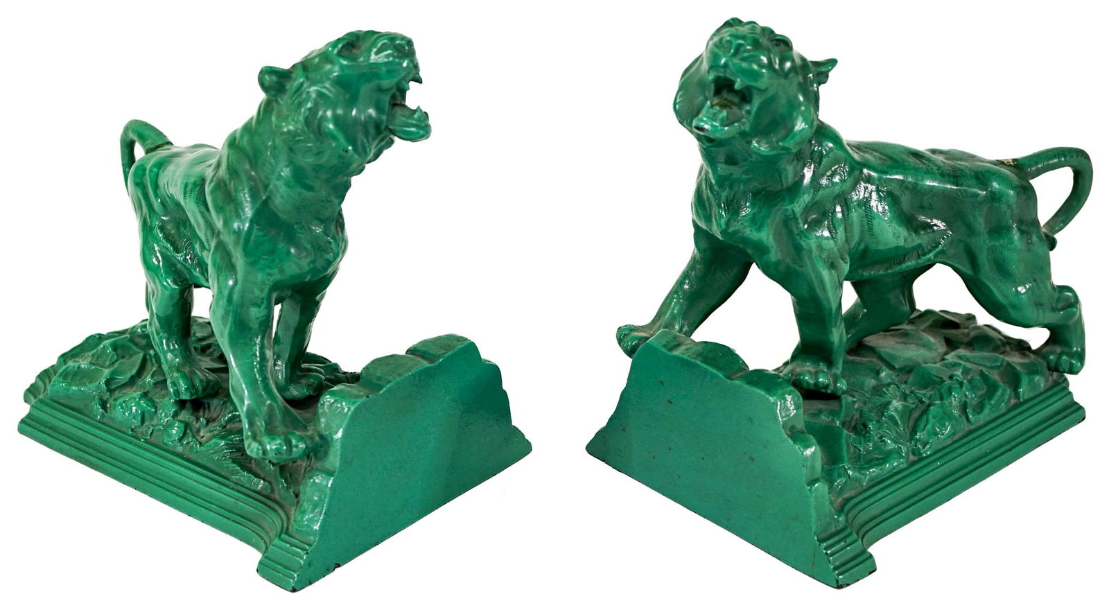 Painted Spelter / White Metal Pair Bookends Tiger (1 of 7)