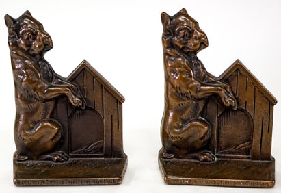 Verona Cast Iron Dog / House Pair Bookends