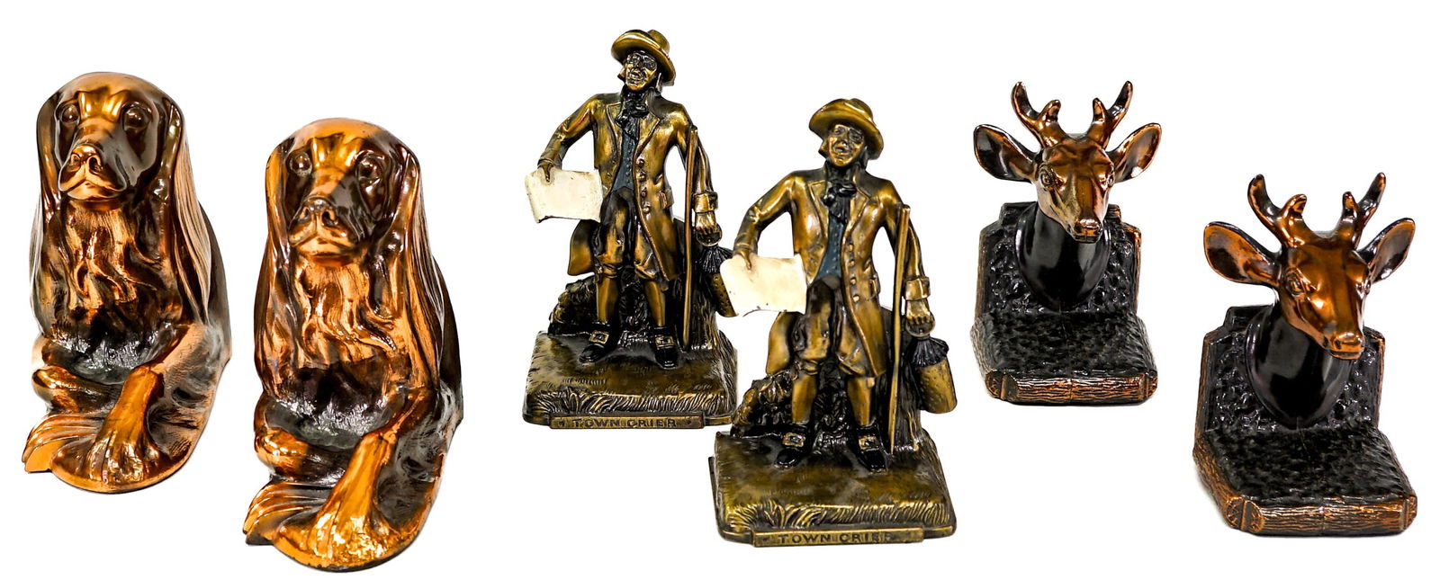 Copper Clad, Spelter, White Metal 3 Pair Bookends (1 of 15)