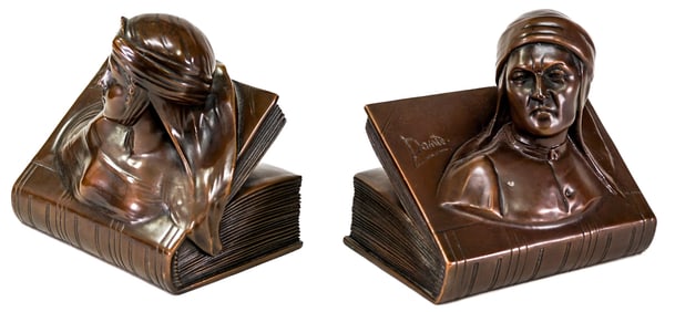 Jennings Brothers Dante Pair Bookends 1920's