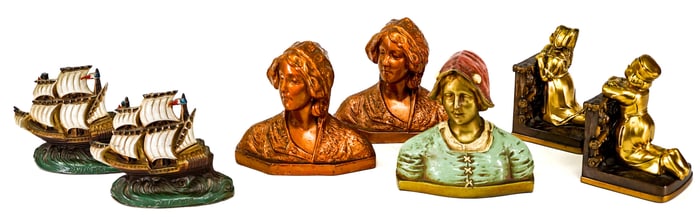 Spelter or White Metal Bookends