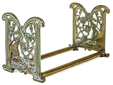 Art Nouveau Bronze/Brass Bookrack