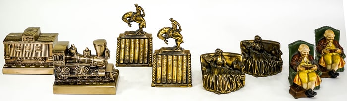 White Metal or Spelter (4 Pair) Bookends