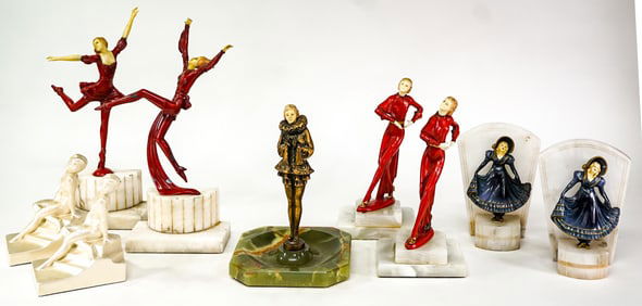 Art Deco Bookends (4 Pair) and Ashtray