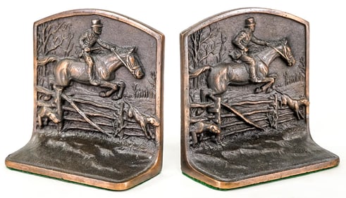 Hubley Cast Iron Pair Bookends [Horse; Fox] 215