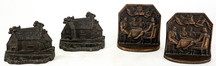 Cast Iron / Metal (2 Pair) Bookends [Washington]