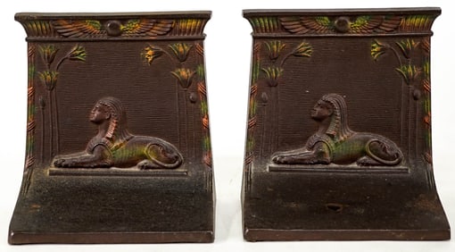 Bradley & Hubbard Bronze Pair Bookends [Sphinx]