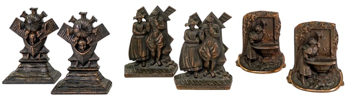 Cast Iron Bookends (3 Pair) Vintage