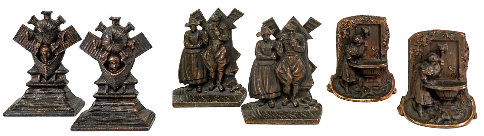 Cast Iron Bookends (3 Pair) Vintage (1 of 12)