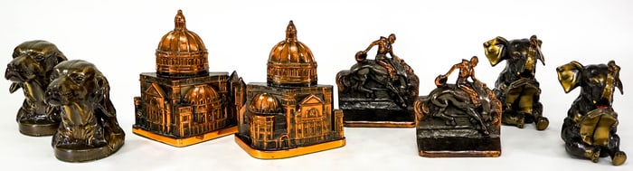 Vintage Assorted Metals (4 Pair) Bookends