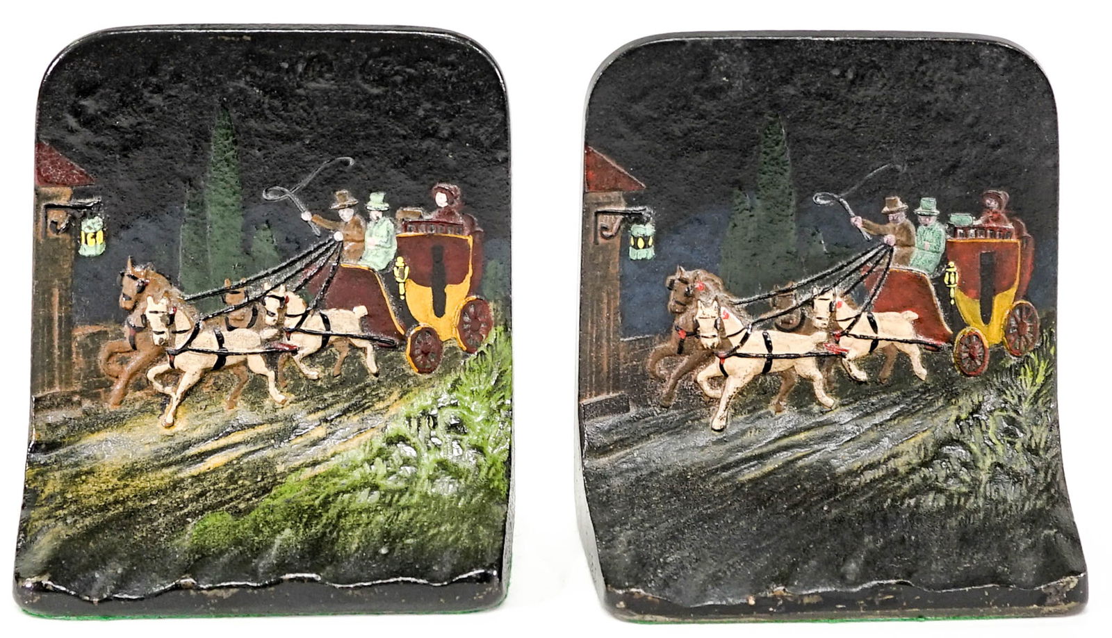 Hubley Cast Iron Bookends #157 [Coach/Horses] (1 of 8)