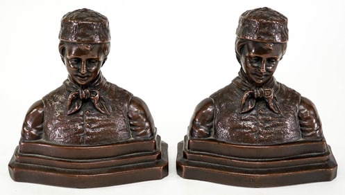 Armor Bronze Clad Pair Bookends [Man]
