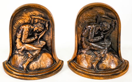K& O Copper Clad Metal Pair Bookends [Hope]