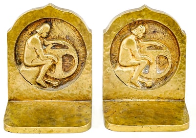 Hand Hammered Bronze PR Book Ends [Arts & Crafts]