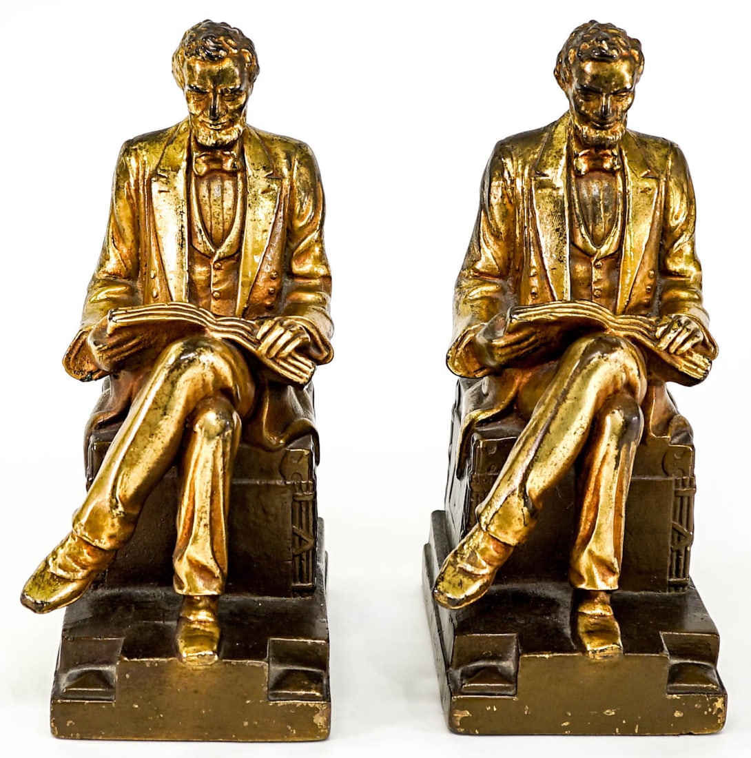 Armor Bronze Clad Pair Bookends [Abraham Lincoln] (1 of 8)