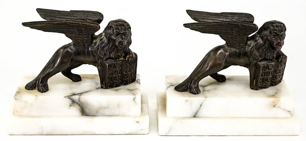 Winged Lion of St. Mark Pair Bookends
