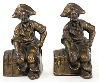 Cast Iron Pair Bookends [Pirate / Treasure Chest]