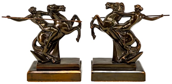 Diana the Huntress Bronzed Spelter Pair Bookends