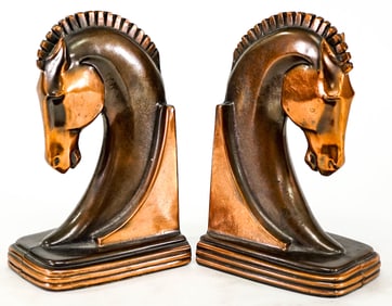 Dodge Art Deco Pair Bookends [Trojan Horse]