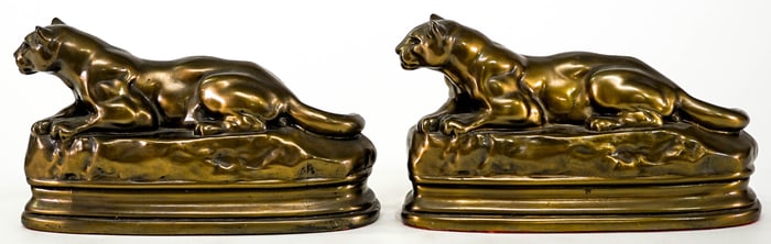 K & O Art Deco Pair Bookends [Mountain Lion]