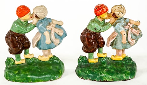 Hubley Cast Iron #332 Bookends Dutch Boy and Girl