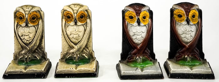 Cast Iron Painted Owl (2 Pair) Bookends