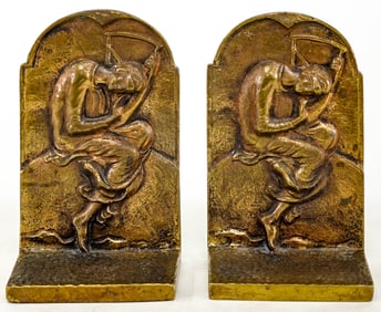 Stern Bros. Pair Bronze Bookends [Blind Hope]