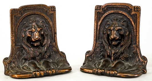 Cast Iron Pair Bookends [Lion]
