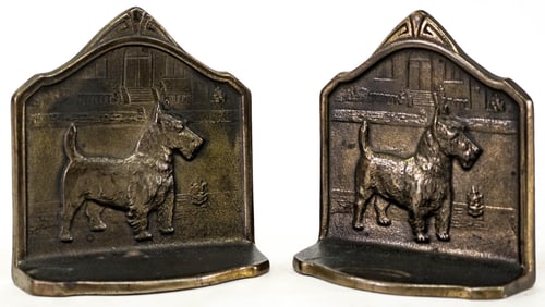 Cast Iron Pair Bookends [Scottie Dog]