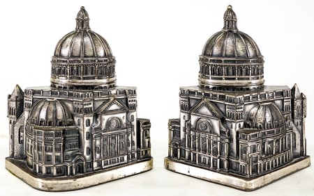 Church of Christ Scientist Bookends Silverplate