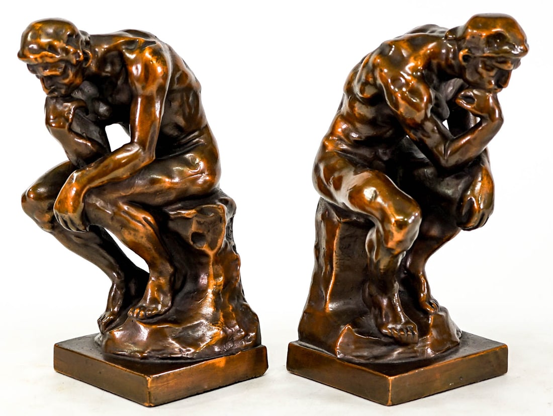 Rodin Pompeian Bronze Clad PR Bookends [Thinker] (1 of 5)