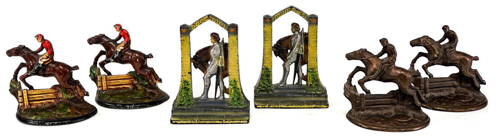 Vintage (3 Pair) Cast Iron, Spelter Bookends (1 of 14)