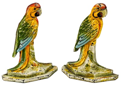 Cast Iron Pair Bookends [Parrot]