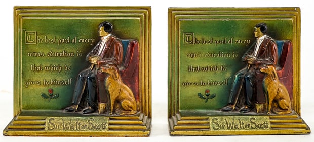 K & O Metal Pair Bookends [Sir Walter Scott]