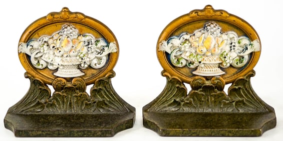 CJO 9860 Cast Iron Fruit Basket Pair Bookends