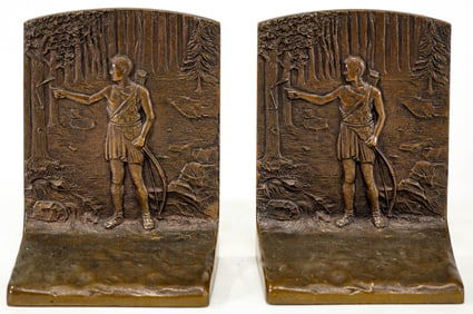 Judd Co. Cast Iron Pair Bookends Hunter - Archer