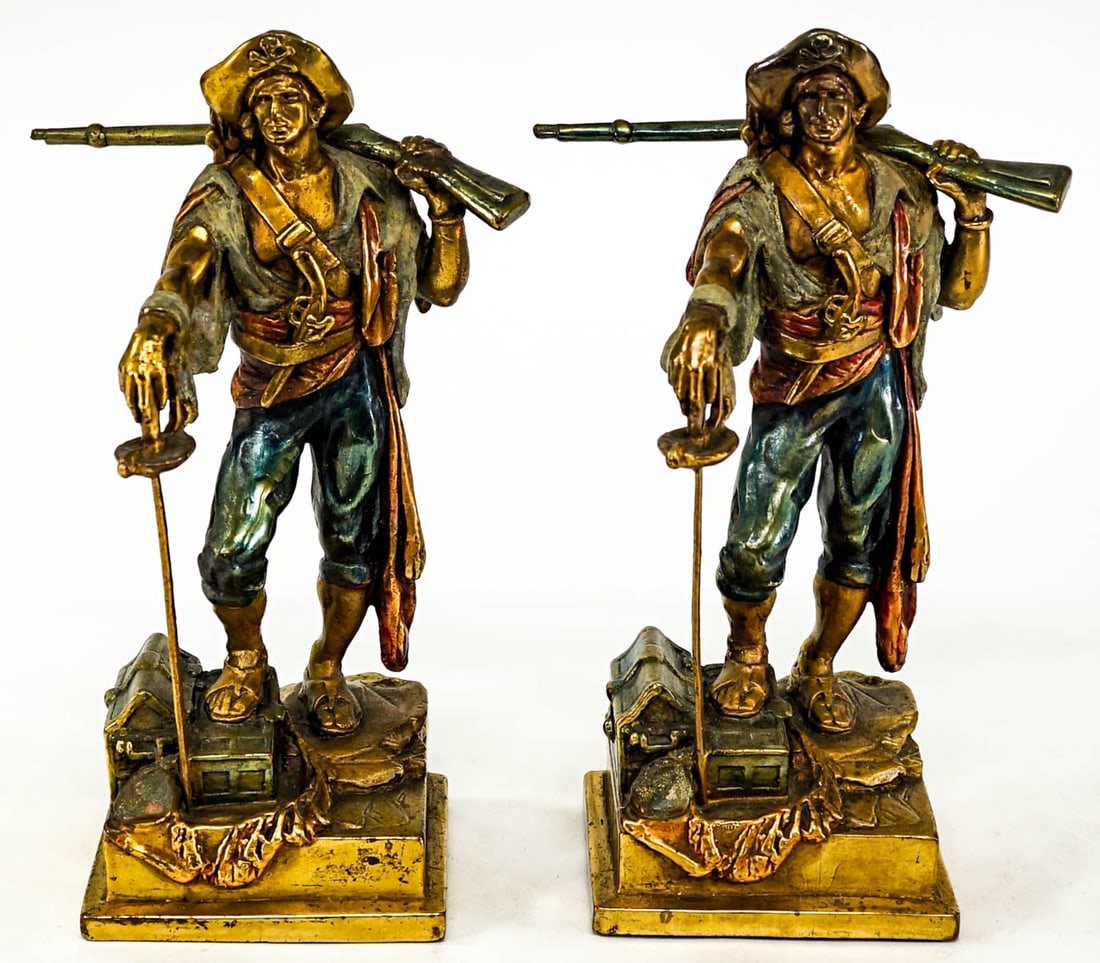Pompeian Bronze Clad Pair Bookends [Swashbuckler] (1 of 9)