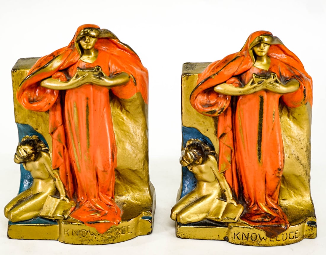 V Carano Bronze Clad Pair Bookends [Knowledge] (1 of 8)