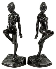 Ronson Royal Bronze Pair Bookends [Woman]