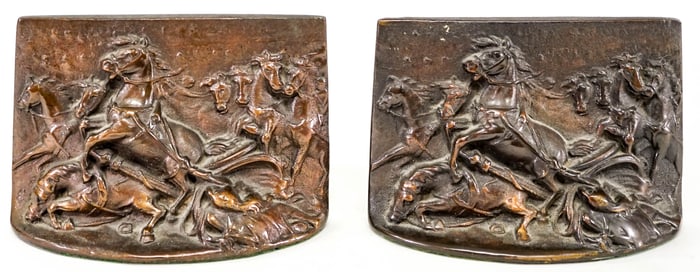 Cast Iron Pair Bookends [Horses]
