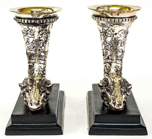 Horn of Plenty Bookends Silver Plated [Animal]