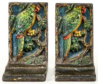 Hubley Cast Iron Pair Bookends [Parrot]