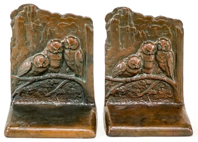 WB #645 Pair Bookends [Owls, Castle]