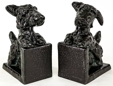 AMW - Newark NJ Pair Bookends Scottie/Terrier Dog