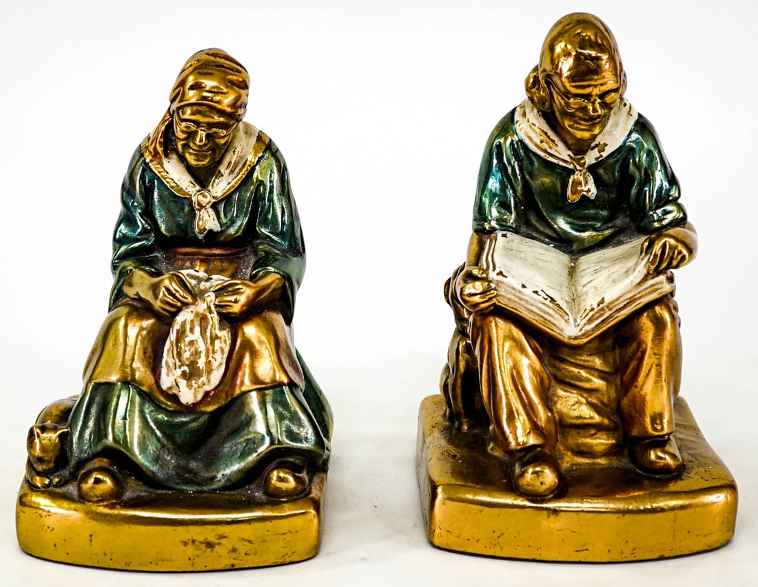 Bronze Clad Pair Bookends [Joan and Darby] (1 of 6)