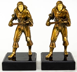 JB Hirsch Pair Bookends [Soldier with Sword]