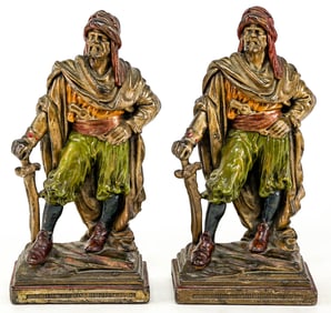 Beneduce Armor Bronze Clad Pair Bookends -Barbary
