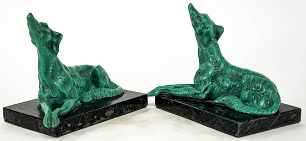 Cast Metal Painted Pair Bookends [Dog]